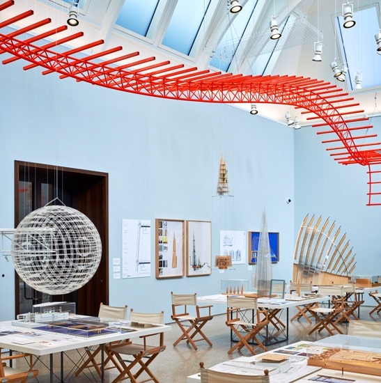 Installation view of the ‘Renzo Piano: The Art of Making Buildings