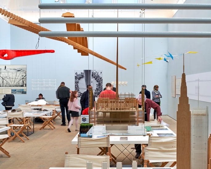 Installation view of the ‘Renzo Piano: The Art of Making Buildings